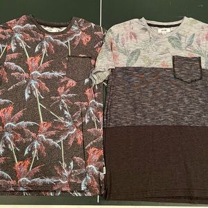 Lot of Two Tropical & Flower T-Shirts - Univibe (Macy's), Adult Medium